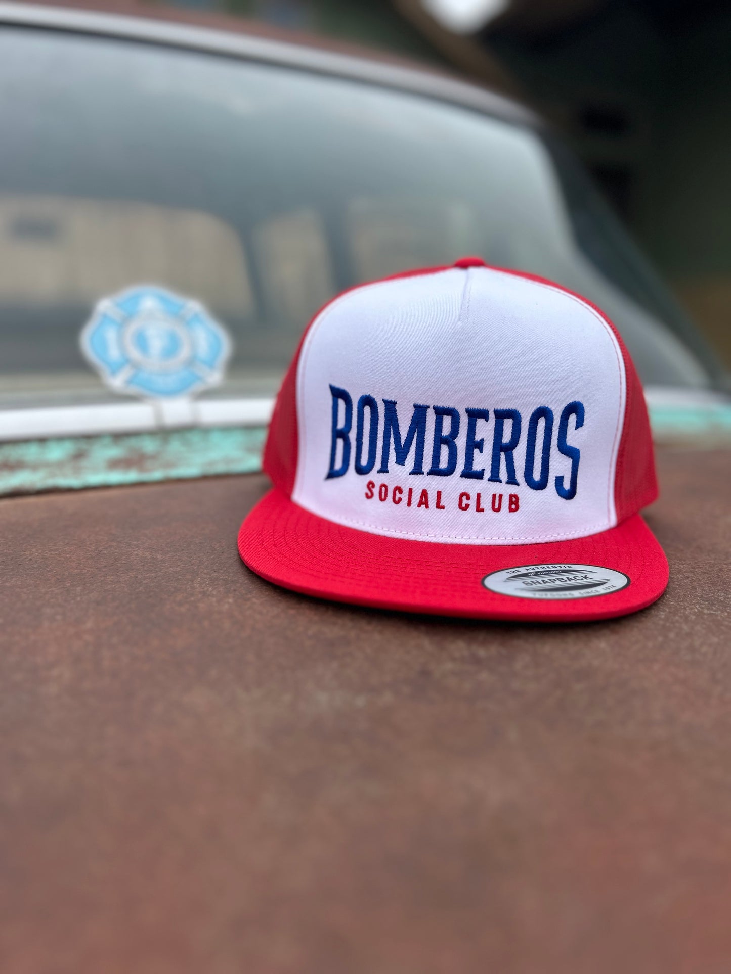 Red and White w/ Blue & Red Lettering