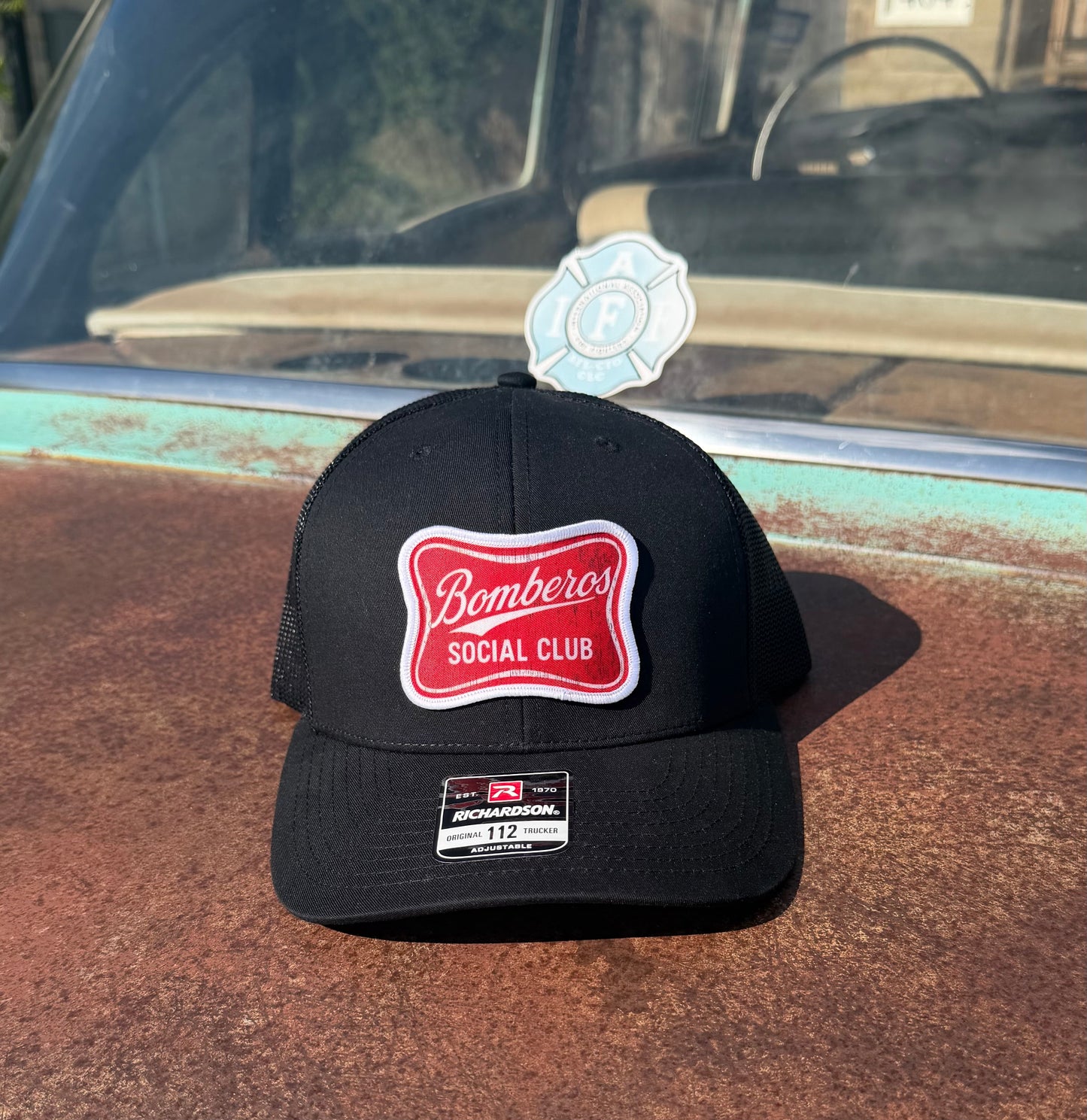 Richardson 112-Solid Black w/ High Life Patch