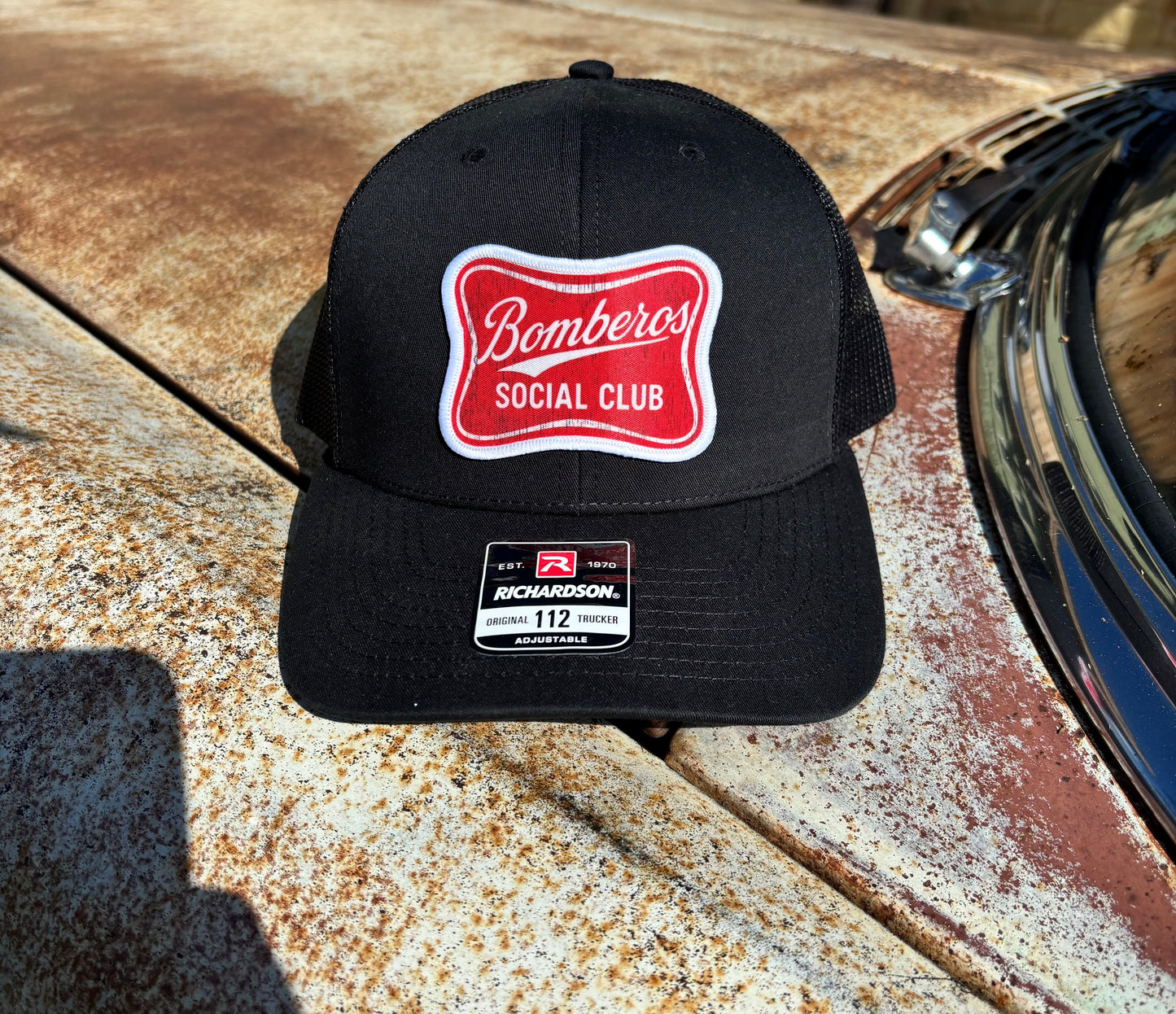 Richardson 112-Solid Black w/ High Life Patch